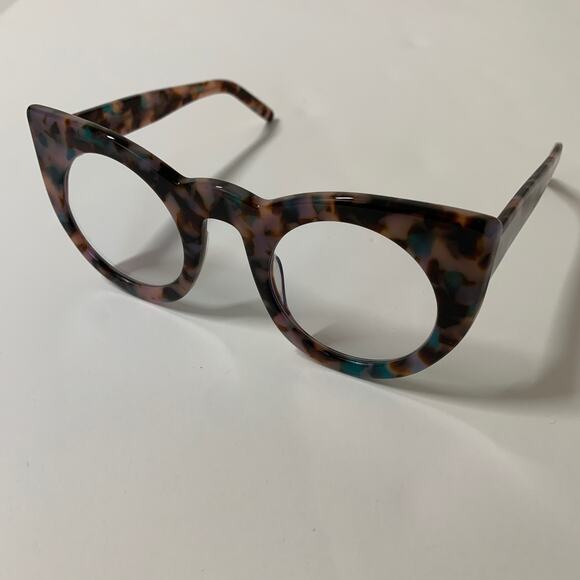 Turtle Shell Multi Colored Cat Eye Blue Light Glasses - Picture 2 of 4